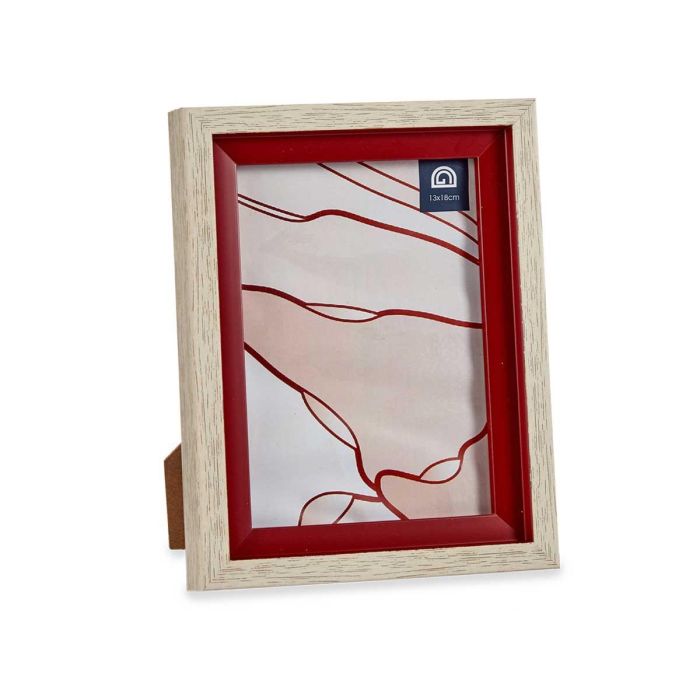 GIFTDECOR Portafotos Natural Borde Rojo 13x18 cm Plástico/Vidrio (Set de 24)