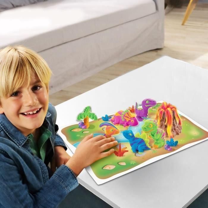 LEXIBOOK - Kit de Dinosaurio en Plastilina Moldeable y Fluorescente 3