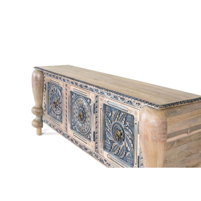 Giner y Colomer Aparador de Teca Maciza Tallado a Mano con Patas Torneadas 3 Giner y Colomer Aparador de Teca Maciza Tallado a Mano con Patas Torneadas 3