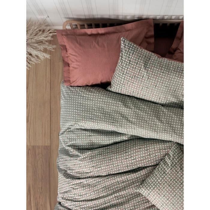 Juego de cama - 1 funda nórdica 220x240 cm + 2 fundas de almohada 60x60 cm - 100% algodón - Rojo 2 Juego de cama - 1 funda nórdica 220x240 cm + 2 fundas de almohada 60x60 cm - 100% algodón - Rojo 2
