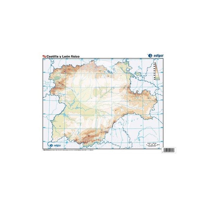 Mapa Mudo Edigol Color Fisico Castilla-Leon (Set de 50)