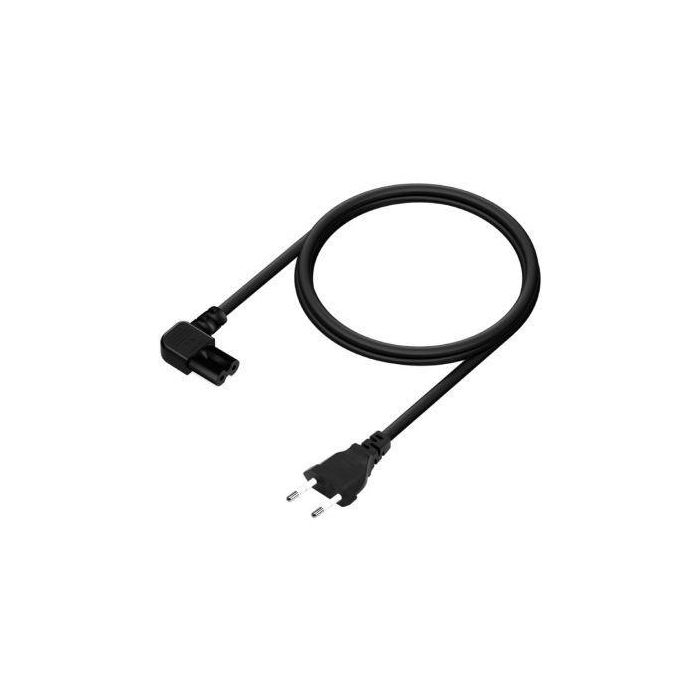 AISENS - CABLE ALIMENTACION ACODADO FORMA 8, CEE7/16/M-C7/H, NEGRO, 1.8M