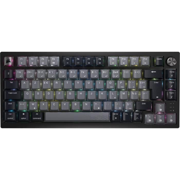 Teclado mecánico inalámbrico para juegos - CORSAIR - K65 PLUS WIRELESS - Negro y gris