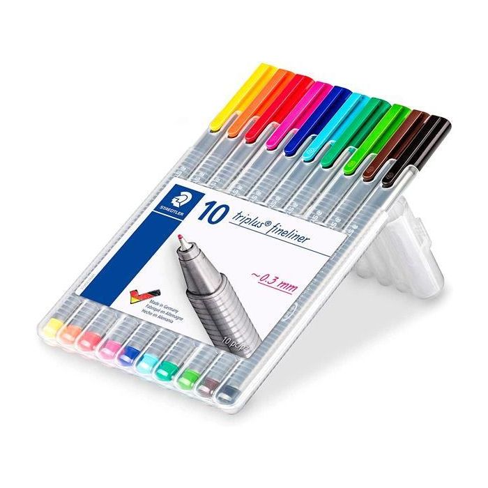 Staedtler Estuche 10 Rotuladores Triplus Fineliner 334 Colores Surtidos Staedtler Estuche 10 Rotuladores Triplus Fineliner 334 Colores Surtidos