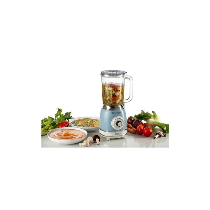 Ariete 583/05 Batidora de Vaso Vintage Azul - 4 Velocidades, Vaso de Vidrio 12 Ariete 583/05 Batidora de Vaso Vintage Azul - 4 Velocidades, Vaso de Vidrio 12