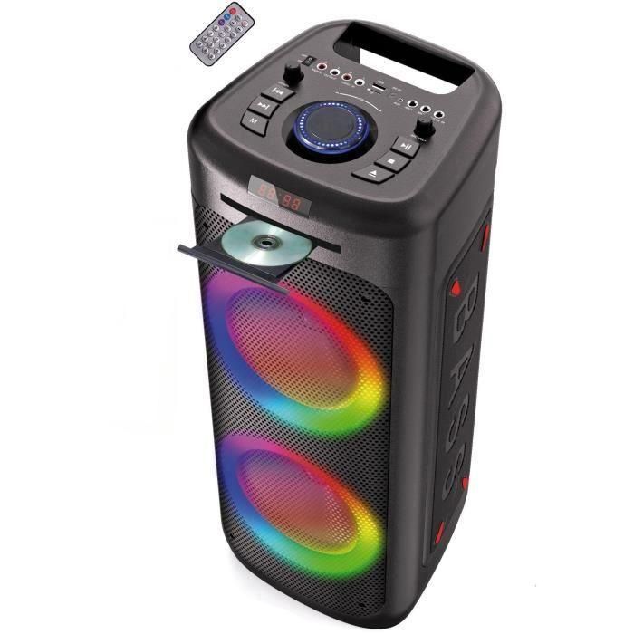 Altavoz de luz con unidad de CD INovalley MS06 -CD -XXL - Bluetooth 5.0 - 1000W - Función de karaoke 3