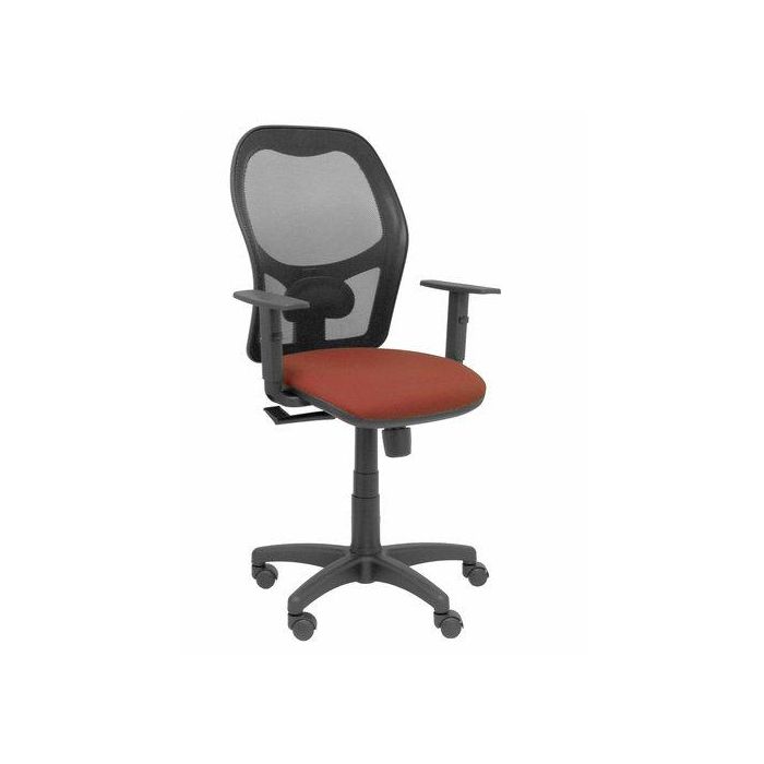 Silla Piqueras Y Crespo Alocen Brazos Regulables Mecanismo Sincro Refuerzo Lumbar Ruedas Nylon Respaldo Malla Negra Transpirable Y Asiento Tapizado Bali Marron