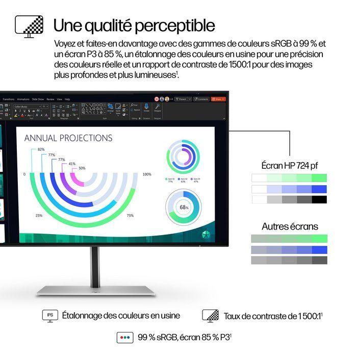 HP 724pf Monitor Series 7 Pro 23.8 pulgadas FHD 100Hz - Precisión Color, Contraste 1500:1, Micro-Bordes, Ergonómico, Libre de PVC 12 HP 724pf Monitor Series 7 Pro 23.8 pulgadas FHD 100Hz - Precisión Color, Contraste 1500:1, Micro-Bordes, Ergonómico, Libre de PVC 12