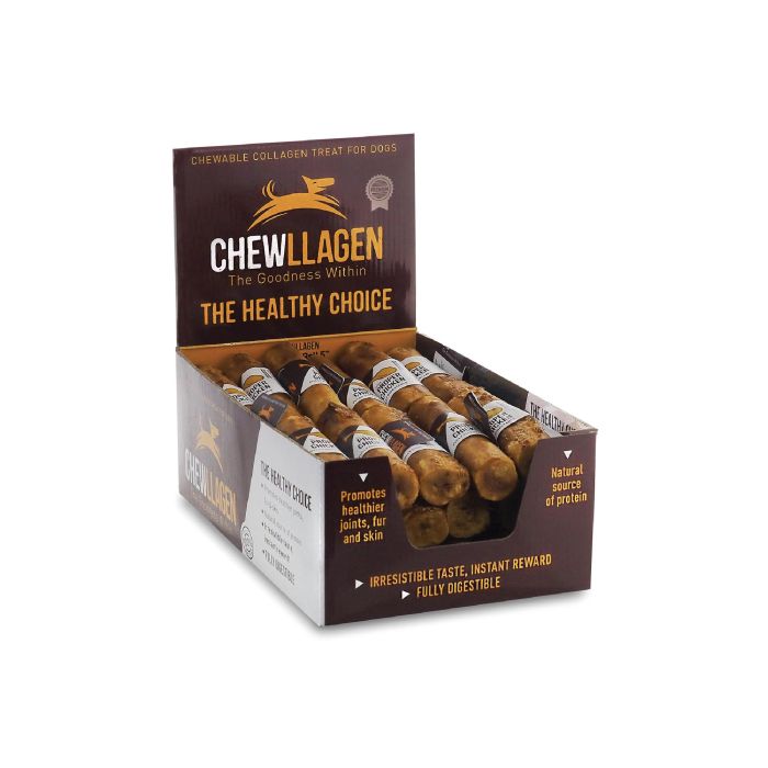 Chewllagen 742174712005 Rolls para Perros de Colágeno con Pollo 12.5 cm - Salud Articular, Piel y Pelaje - Display 35 Unidades
