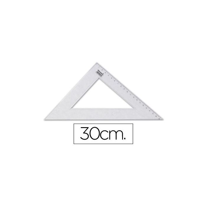 Escuadra Liderpapel 30 cm Plastico Cristal 20 unidades