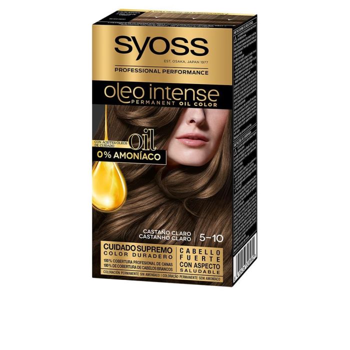 Syoss OLEO INTENSE Tinte sin Amoniaco #5.10 Castaño Claro Coloración Permanente para Mujer, 5 Piezas Syoss OLEO INTENSE Tinte sin Amoniaco #5.10 Castaño Claro Coloración Permanente para Mujer, 5 Piezas