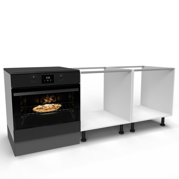 Emuca Lote de 4 perfiles travesaños para muebles de cocina Albeam, con accesorios para atornillar, Aluminio y Plástico, Anodizado mate 4 Emuca Lote de 4 perfiles travesaños para muebles de cocina Albeam, con accesorios para atornillar, Aluminio y Plástico, Anodizado mate 4