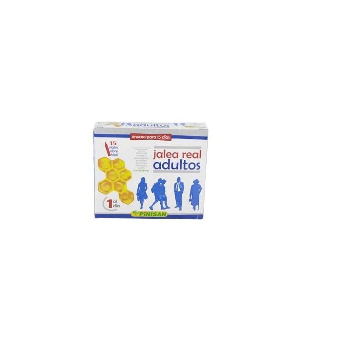PINISAN Jalea Real Adultos 15 Viales con Propóleo, Mirtilo, Omega 3 y Vitaminas. Ayuda a Disminuir el Cansancio y la Fatiga