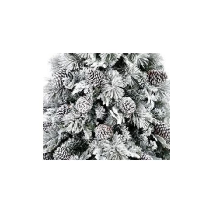 DKD Home Decor Árbol de Navidad Blanco 104 x 180 x 104 cm, 584 ramas con piñas, luz cálida 1