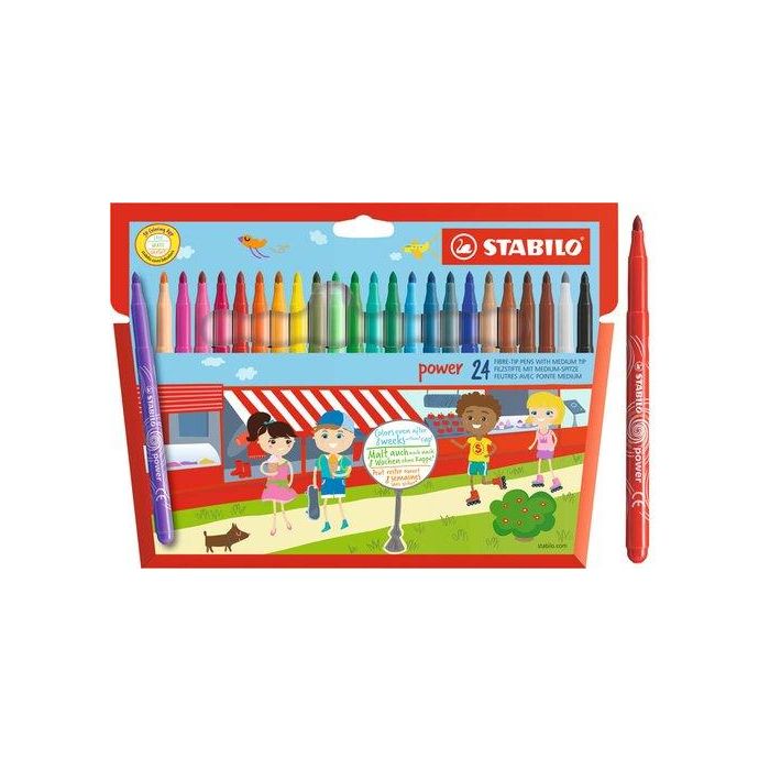 Rotulador Fibra Stabilo Power 280 Estuche De 24