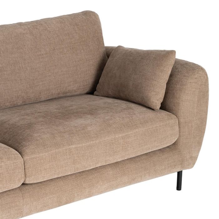 Sofá 3 Plazas Marrón Claro Tejido-Metal 229 X 92 X 88 cm