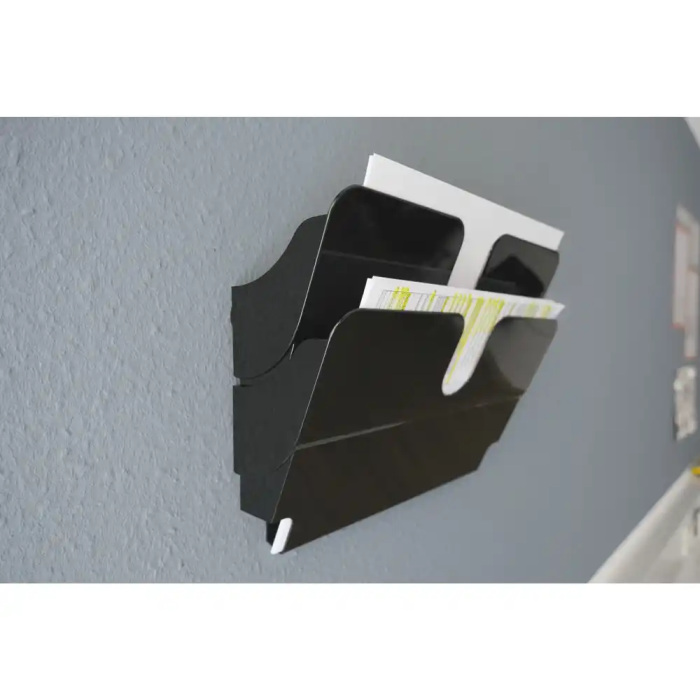 Durable Expositor Mural Magnético Flexiplus Negro, Portafolletos A4 Horizontal Doble para Paredes Metálicas, 3 kg Carga Durable Expositor Mural Magnético Flexiplus Negro, Portafolletos A4 Horizontal Doble para Paredes Metálicas, 3 kg Carga