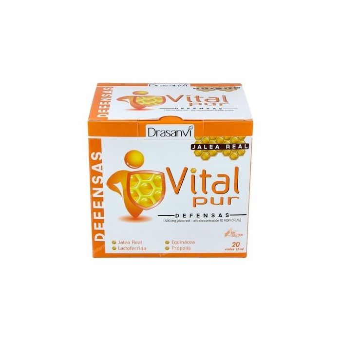 Vitalpur Defensas con Jalea Real, Zinc y Vitamina C - 20 Viales - Complemento Inmunitario