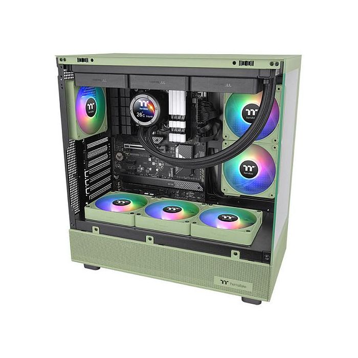 Thermaltake CT140 EX ARGB Sync Ventilador PC 140mm Verde Matcha Pack de 3 - PWM, 1800 RPM, 90.3 CFM
