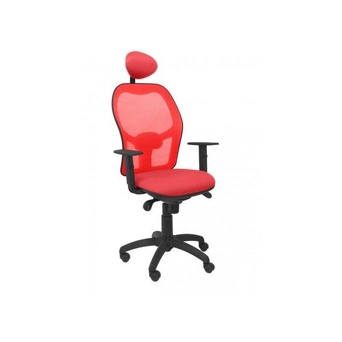 Silla Piqueras Y Crespo Jorquera Brazos Regulables Cabecero Fijo Mecanismo Sincro Con Regulador De Tension Respaldo De Malla Roja Y Asiento Tapizado Bali Rojo