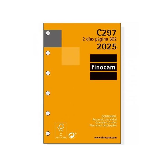 Finocam Recambio Agenda Anual Classic C297 602-73x114 mm 2Dp 2025 Finocam Recambio Agenda Anual Classic C297 602-73x114 mm 2Dp 2025