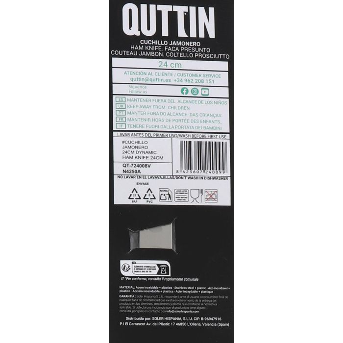 Quttin Cuchillo Jamonero Dynamic 24 cm (16 Unidades) 4