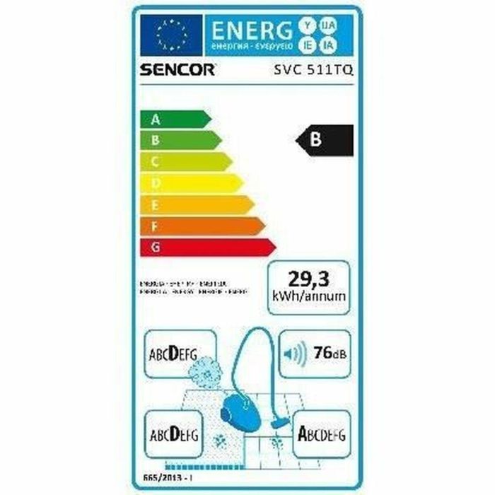 Aspirador de bote sin bolsa - SENCOR - SVC-511TQ - 890 W - 76 dB - 1,5 L - Turquesa 3