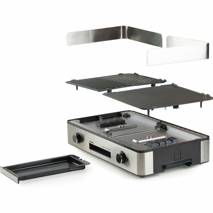 Domo DO9259G Barbacoa de sobremesa con 2 zonas de cocción y termostato regulable - 2400 W 6
