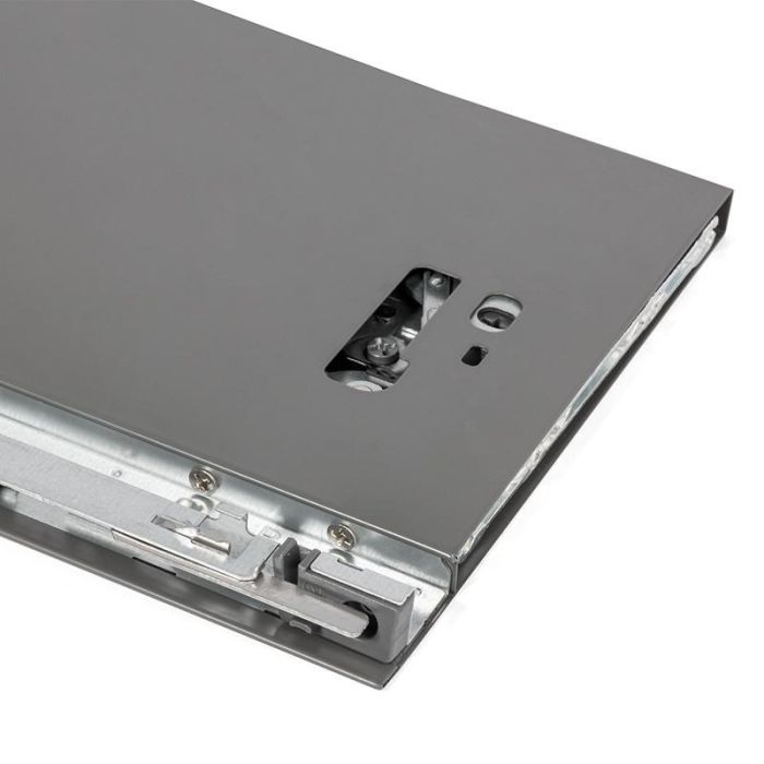 HERRAJES ALK Cajón Qube Extracción Total Cierre Amortiguado Laterales Finos 13mm Fondo 350mm Altura H185 Antracita Carga 40kg 1