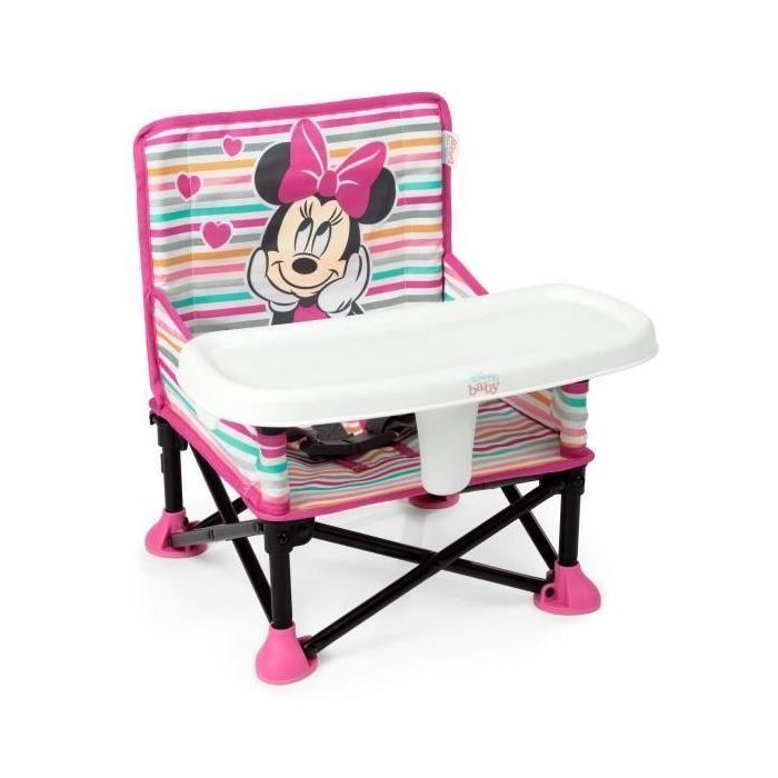 Disney Baby DIS74451172012 Silla Elevadora Pop 'n Sit Minnie Mouse Compacta, Plegado Rápido, Interior/Exterior, Rosa