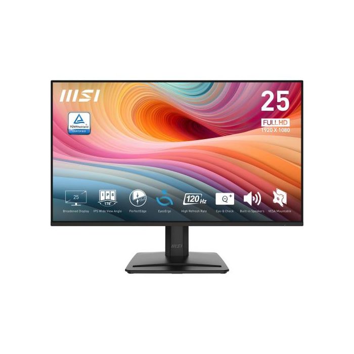 MSI PRO MP251 E2 Monitor 24.5" Full HD LED IPS 1920x1080 1ms 120Hz HDR 99% sRGB VESA Negro 9S6-3PD2CM-009 MSI PRO MP251 E2 Monitor 24.5" Full HD LED IPS 1920x1080 1ms 120Hz HDR 99% sRGB VESA Negro 9S6-3PD2CM-009