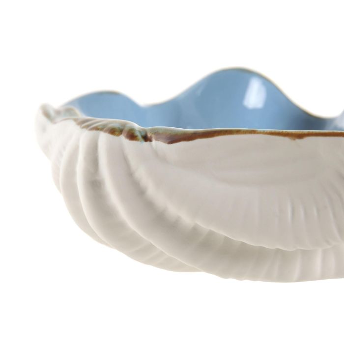 DKD Home Decor Hangzhou design 26a Centro Mesa Mediterraneo Turquesa Azul Gres 21 x 8 x 26 cm (2 Unidades)