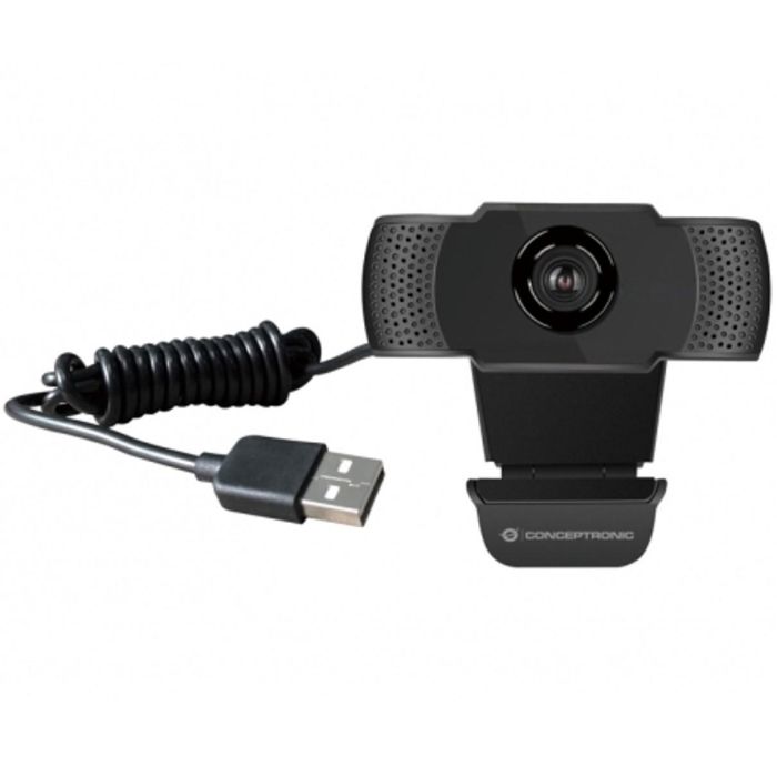 Conceptronic Webcam FHD Amdis01B 1080P USB con Micrófono Reducción de Ruido, Plug and Play, Full HD 2