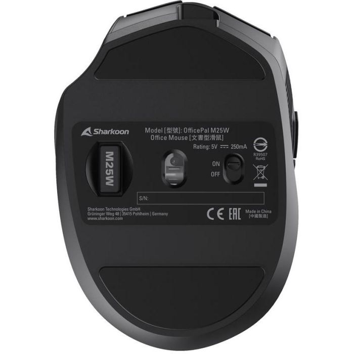 Sharkoon OfficePal M25W Ratón Gaming Inalámbrico RF + USB-C Óptico 4000 DPI Mano Derecha 6 Botones Negro con Iluminación Multi-Color 1 Sharkoon OfficePal M25W Ratón Gaming Inalámbrico RF + USB-C Óptico 4000 DPI Mano Derecha 6 Botones Negro con Iluminación Multi-Color 1