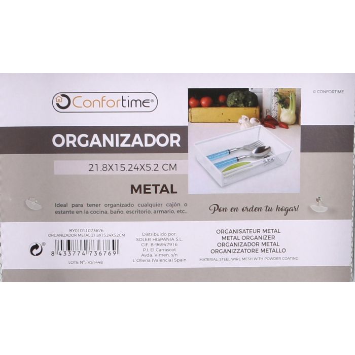 Organizador de metal Confortime 21.8 x 15.24 x 5.2 cm (12 Unidades) 2