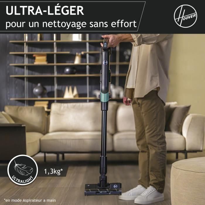 Aspirador Escoba Inalámbrico - HOOVER HF201P - Ultraligero, Potente 50AW, Turbocepillo Especial para Mascotas, Tecnología Ultra Compacta x3 1