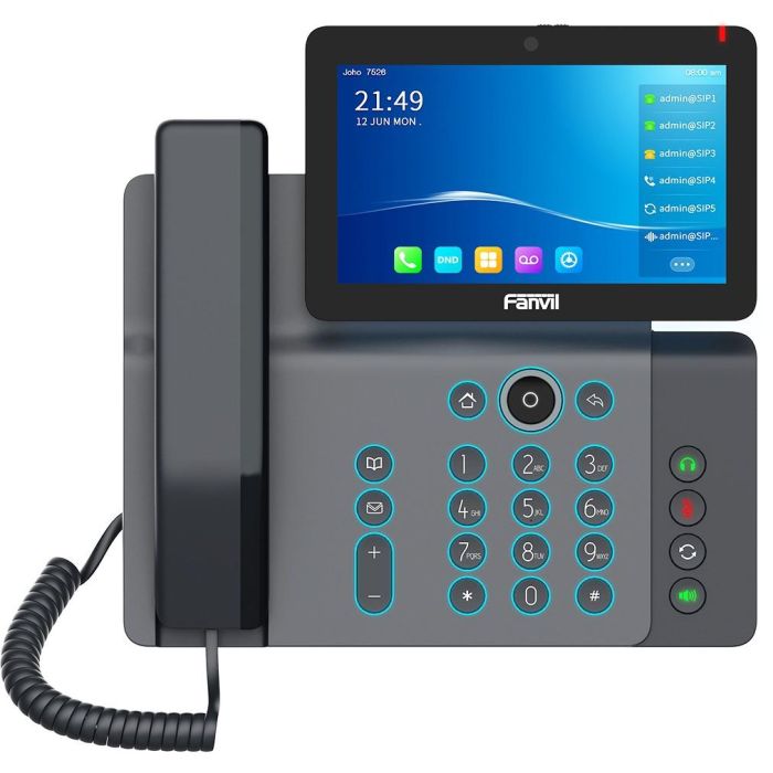 Fanvil V67 Teléfono IP Negro Android - Pantalla Táctil 7", 5 MP Cámara Frontal, VoIP Escritorio/Pared, PoE, Wi-Fi