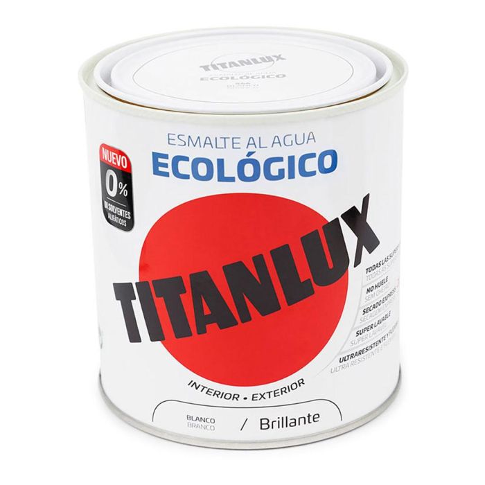 Esmalte ecológico al agua blanco brillante 250 ml titanlux 00t056614