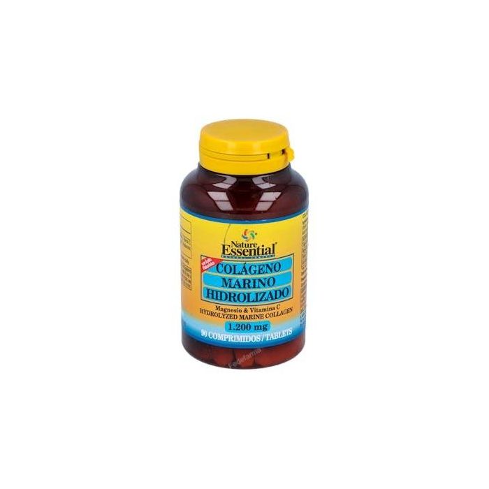 NATURE ESSENTIAL Colágeno Marino Hidrolizado + Magnesio 1200mg 90 Comprimidos para Articulaciones y Huesos