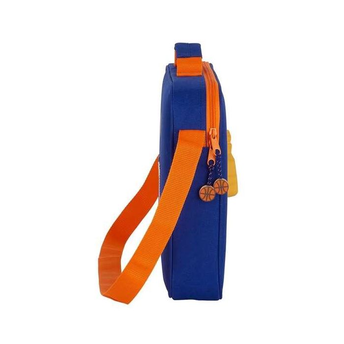 Cartera Escolar Valencia Basket Azul Naranja (38 x 28 x 6 cm)