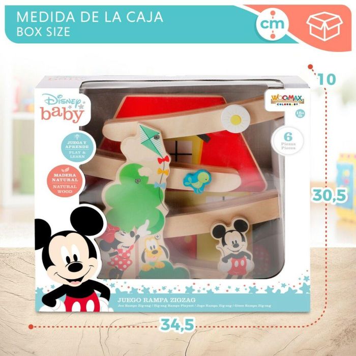 Pista de Madera con Rampas para Coches Disney 5 Piezas 4 Unidades 33,5 x 28 x 9,5 cm 1