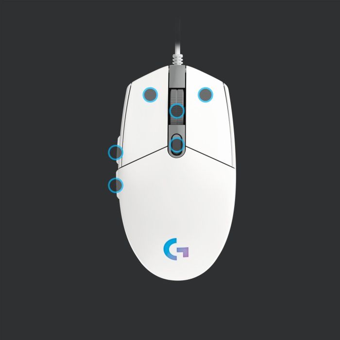 Logitech G203 Lightsync Ratón Gaming Blanco 3 Logitech G203 Lightsync Ratón Gaming Blanco 3