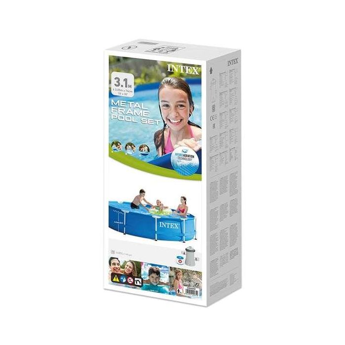 Piscina redonda metal frame con depuradora de cartucho capacidad 4485 litros 305x76 cm Piscina redonda metal frame con depuradora de cartucho capacidad 4485 litros 305x76 cm