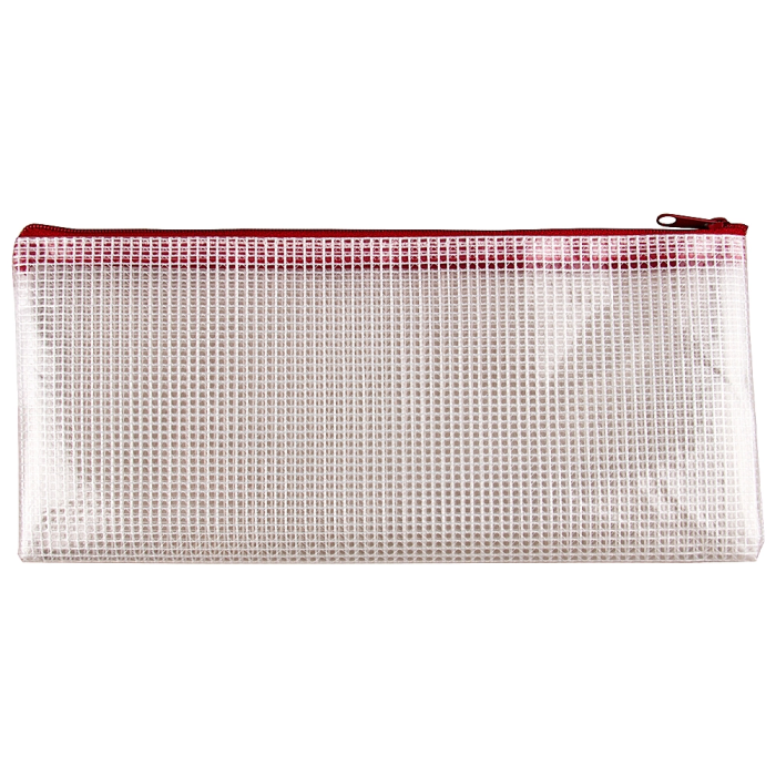 Q-connect Bolsa Multiusos Malla 250x115 mm con Cremallera Rojo 1