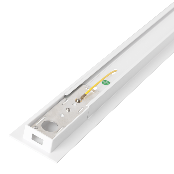 HO-218000CARRIL-2M-EM Carril Monofásico Empotrable Focos LED 2M Blanco con Aletas para Instalación a Ras 1