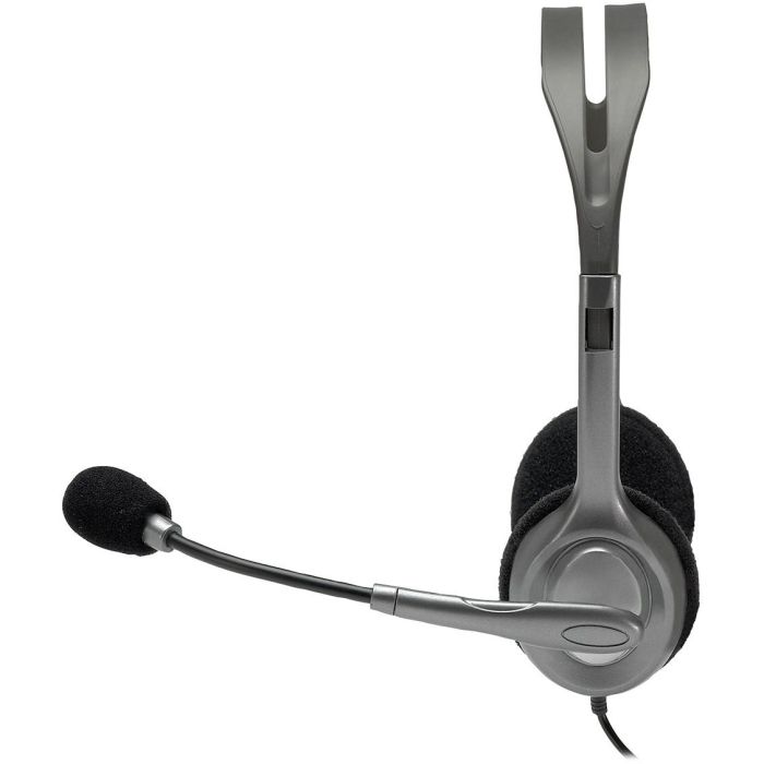 Logitech H110 Auriculares Estéreo con Micrófono Flexible giratorio, Conexión Jack 3.5mm para PC, Móvil, Tablet, Diadema Ajustable 1