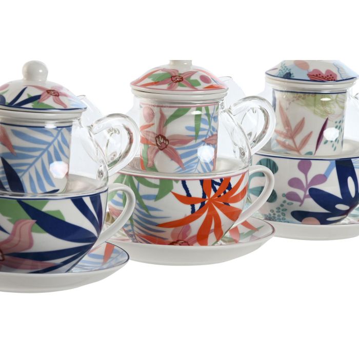 DKD Home Decor Tetera Moderno 3 Unidades Azul Verde 13.5 x 14 x 16.5 cm 1