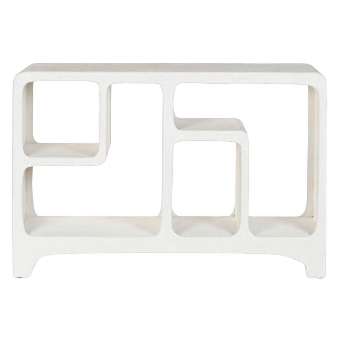 DKD Home Decor Consola Boho Scandi Resina/MDF Blanco 120x35x80 cm – Colección Feel and Touch