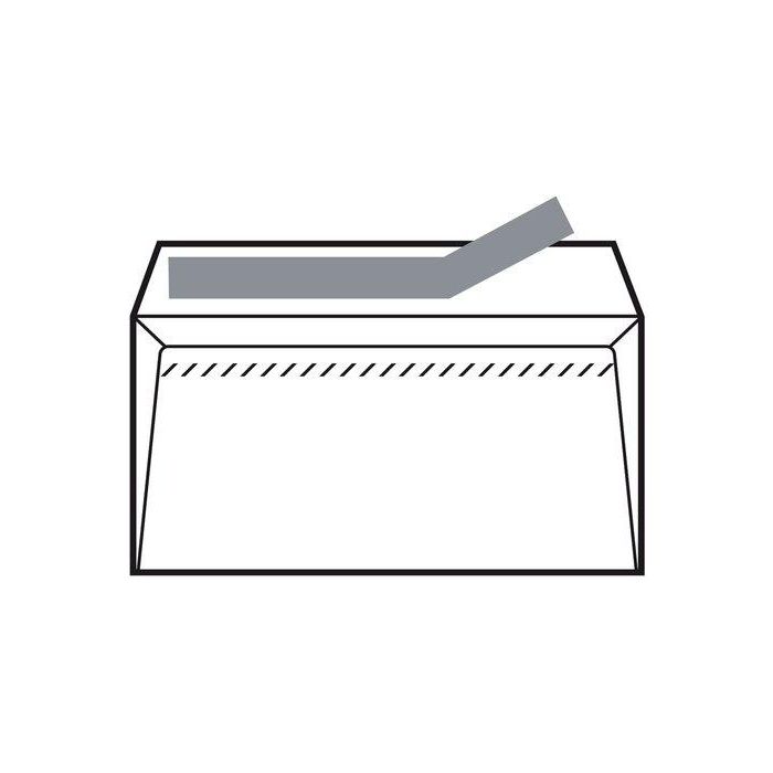 Sam Sobre Open-110 Din Dl Autoadhesivo con Tira de Silicona 110x220mm, 90g, Offset Blanco, 500 Unidades