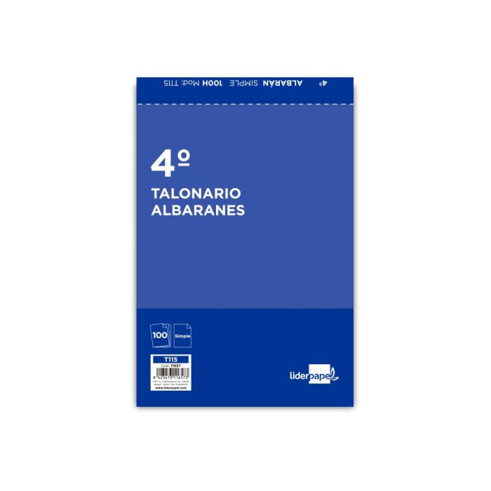 Talonario Liderpapel Albaran Cuarto Original 115 5 unidades 1